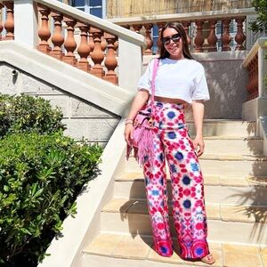 Zara Pink Tie Dye Wide Leg Pants | Blogger Favorite Statement Summer Style